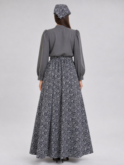 Retro-Style Dress with Stand Collar and Buttons