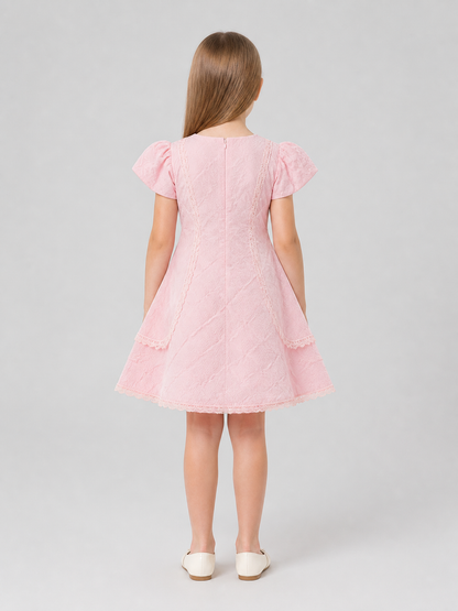 Dressy Princess Dress for Girls with Lace back view