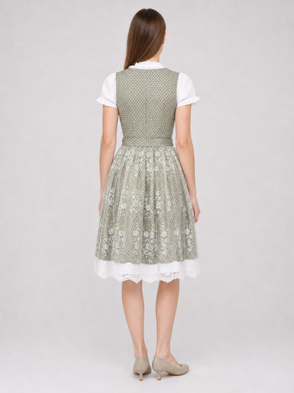 Embroidered and Lace-Trimmed Dirndl Dress for Festivals