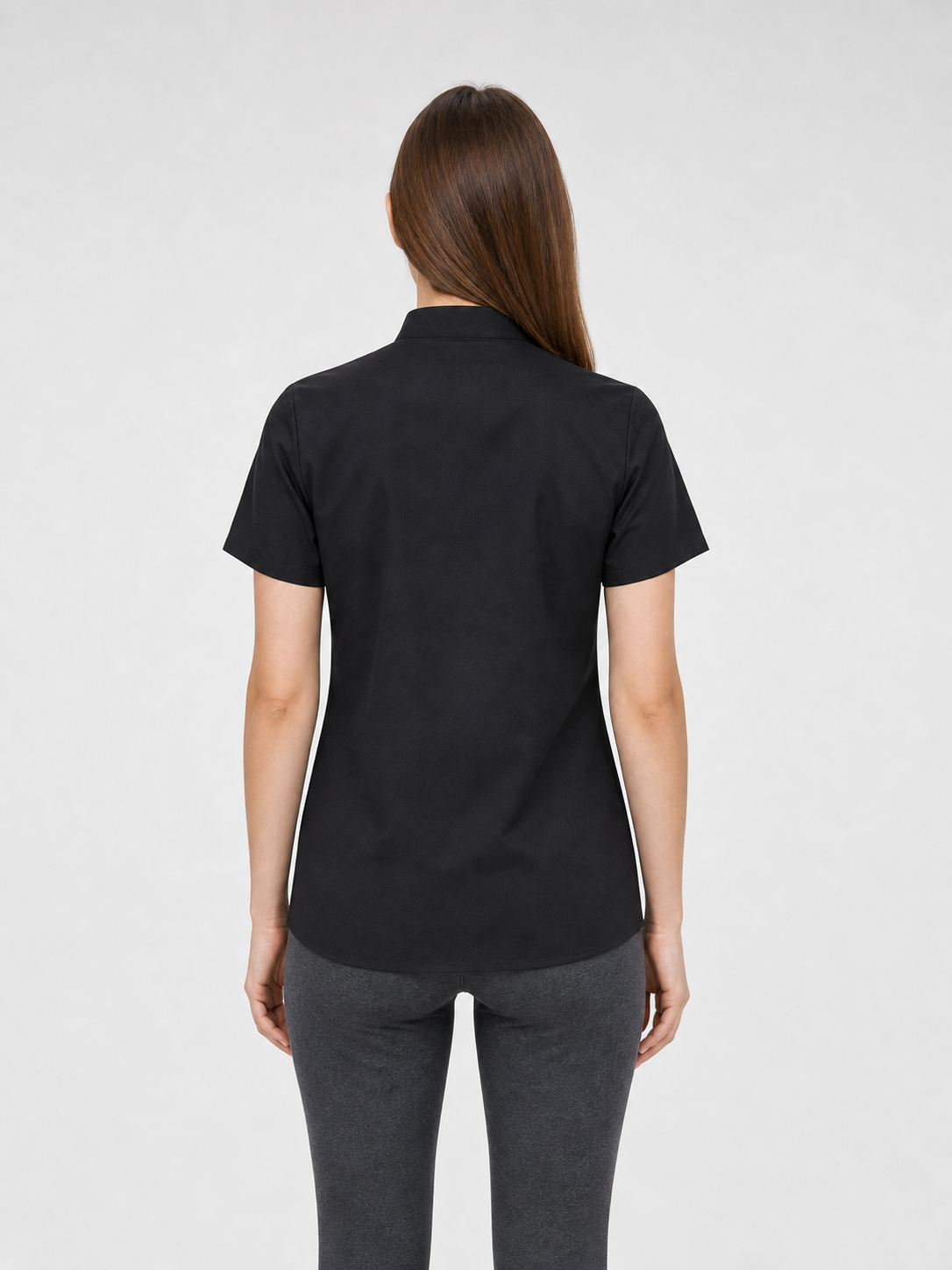 Black cosplay shirt with a stand collar