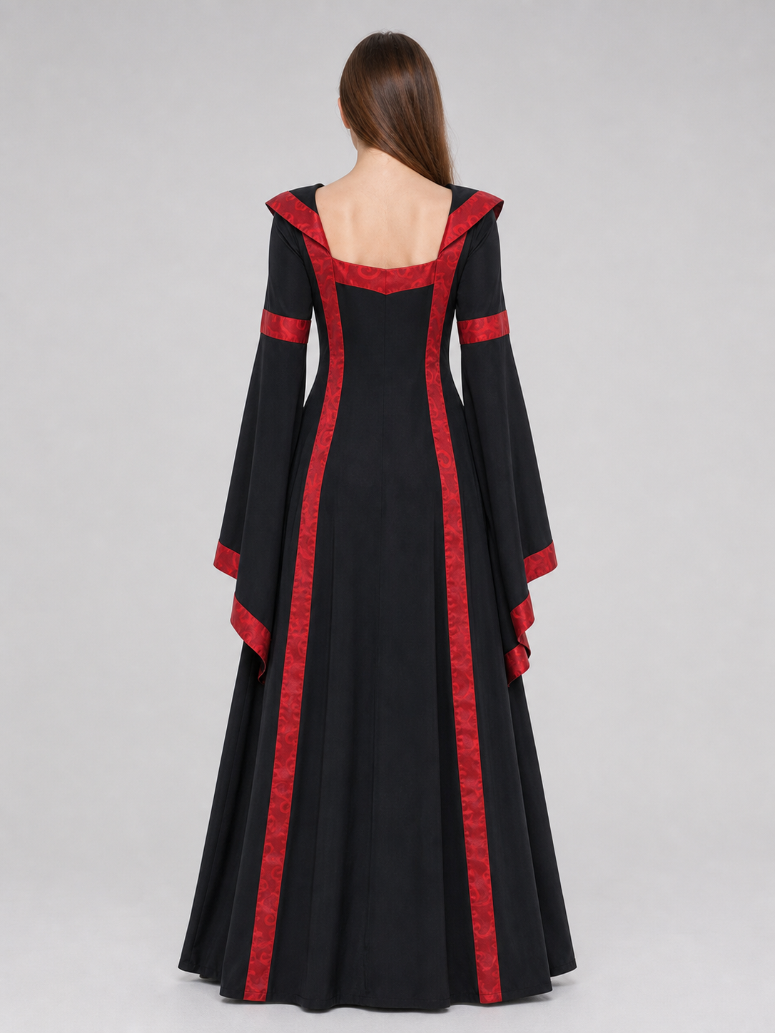 Gothic Vintage Hooded Lace-Up Dress