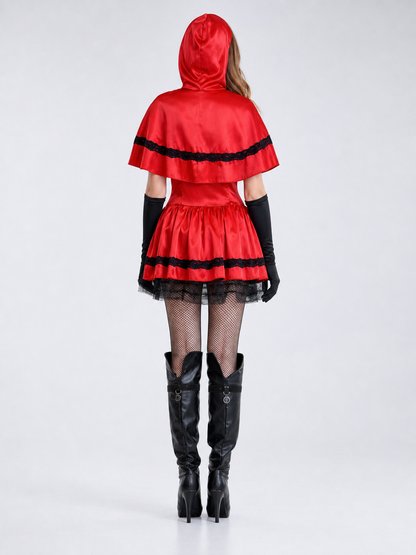 Little Red Riding Hood Costume with Hood and Gloves