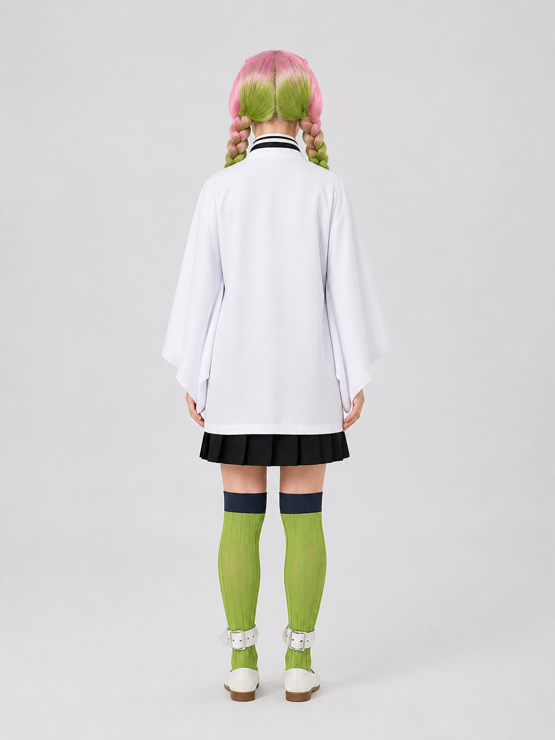 Shinobu Cosplay Costume from the Anime with Cape and Wig back view