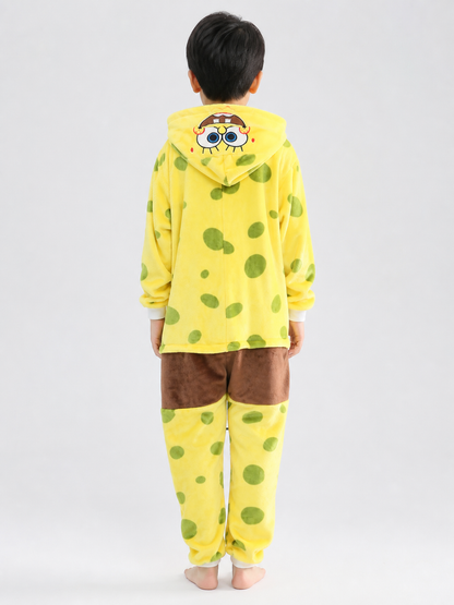 Hooded Printed Pajama Jumpsuit