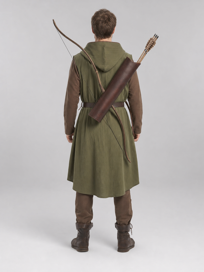 Medieval Cotton-Linen Hooded Tunic