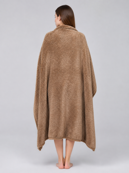 Reversible Pet Blanket, Coffee Brown back view