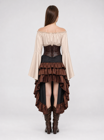 Pirate Costume with Corset and Skirt