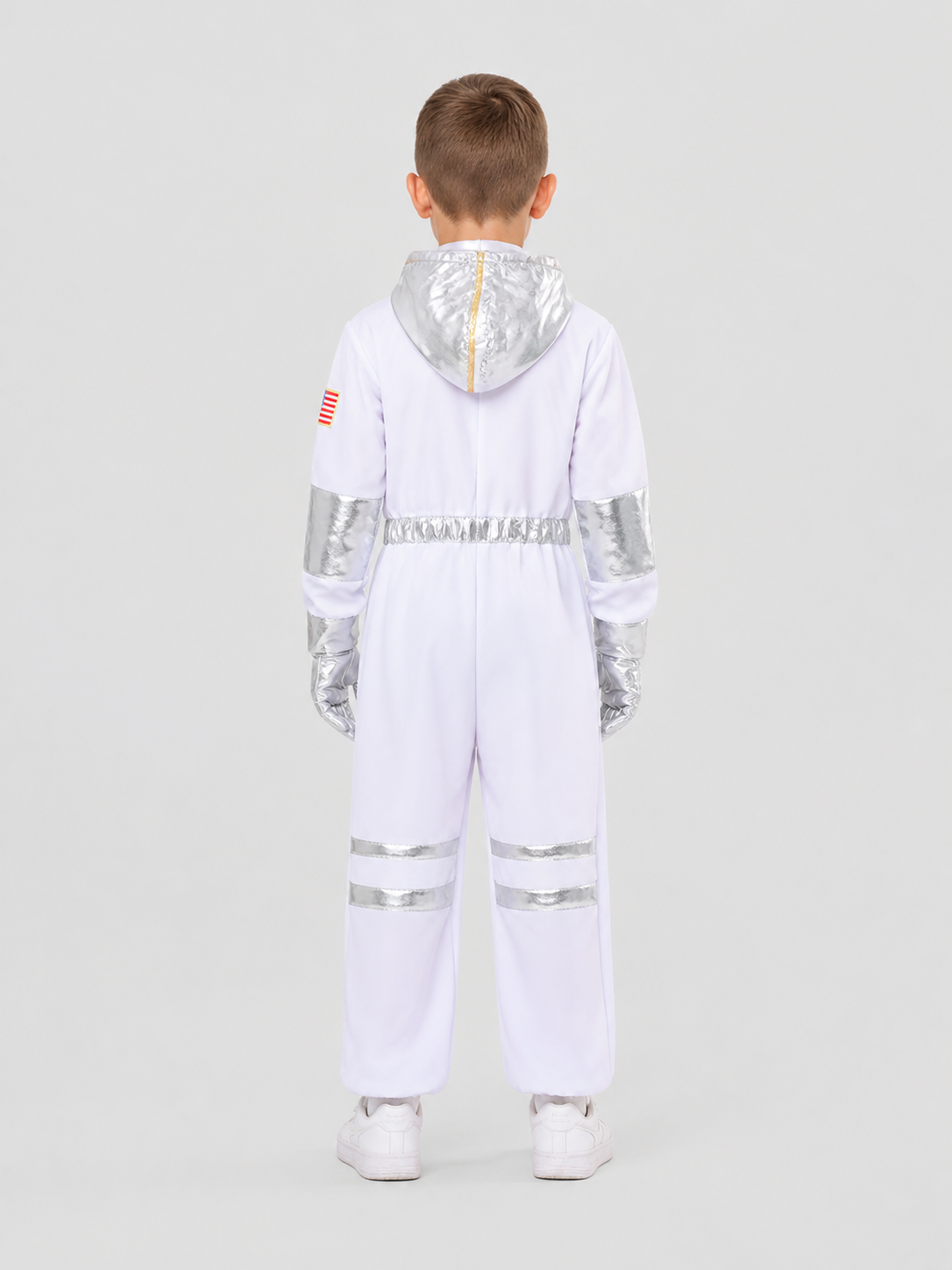 White Children's Astronaut Jumpsuit for Cosplay back view