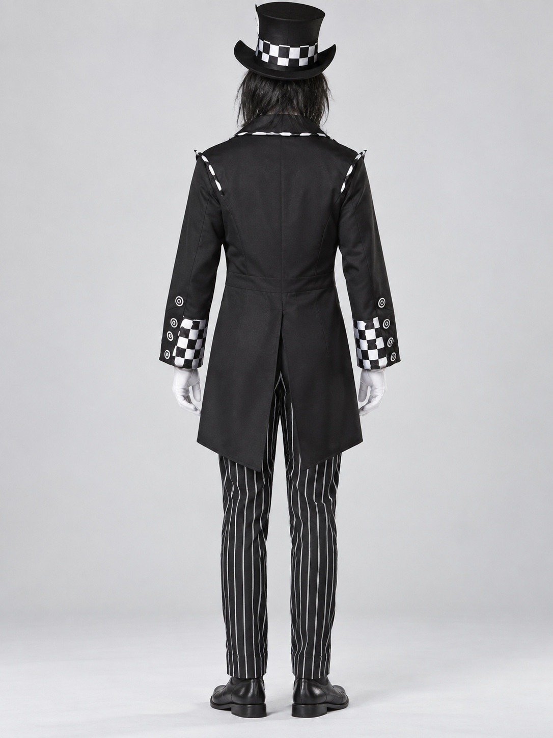 Black and white vampire costume with top hat