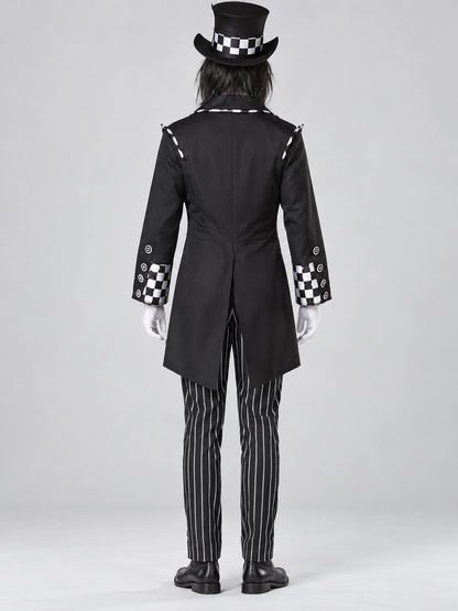 Black and white vampire costume with top hat