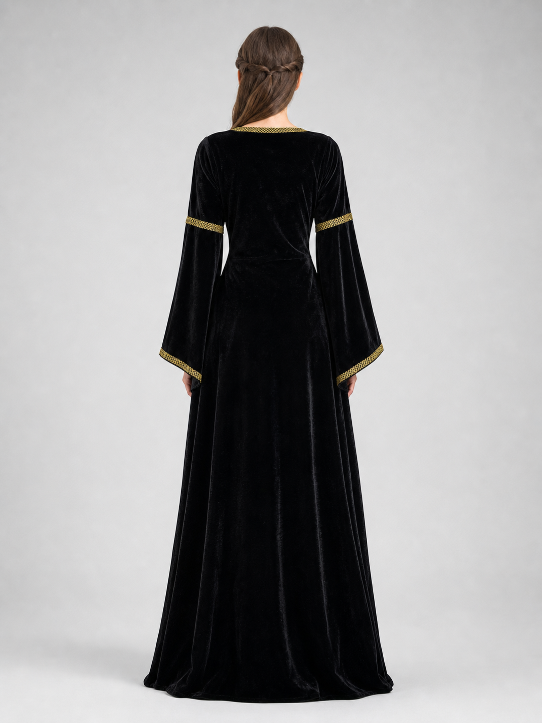 Long Medieval Carnival Dress with Lace-Up Front