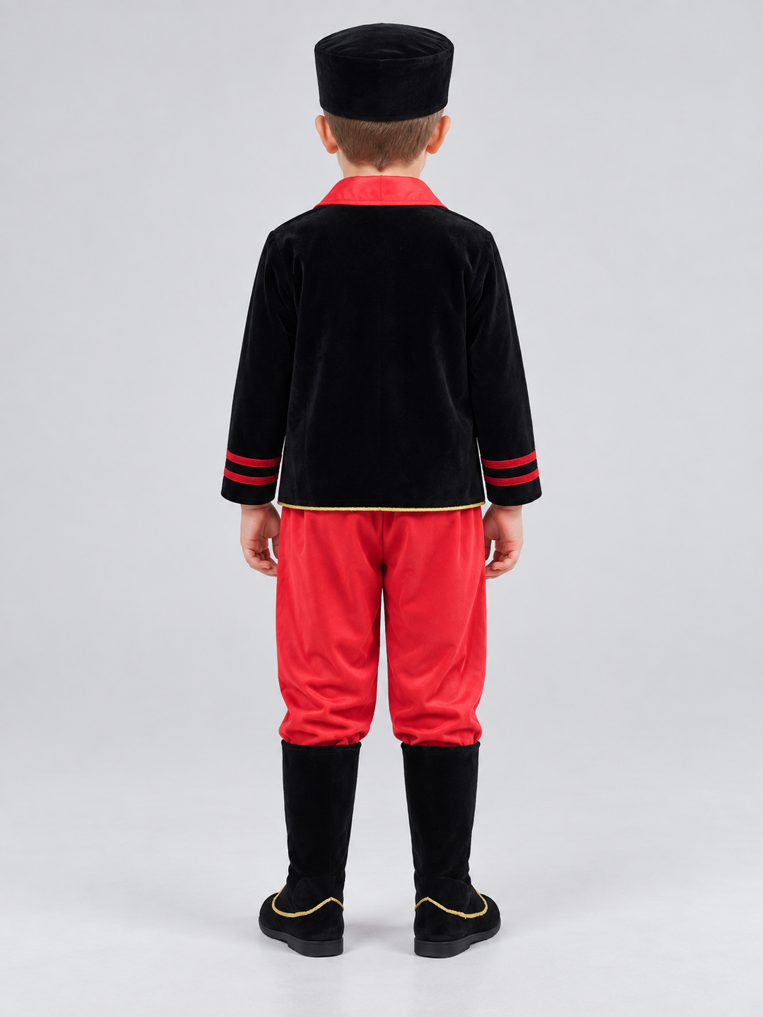 Kids' Russian Folk Costume Black with Red and Gold