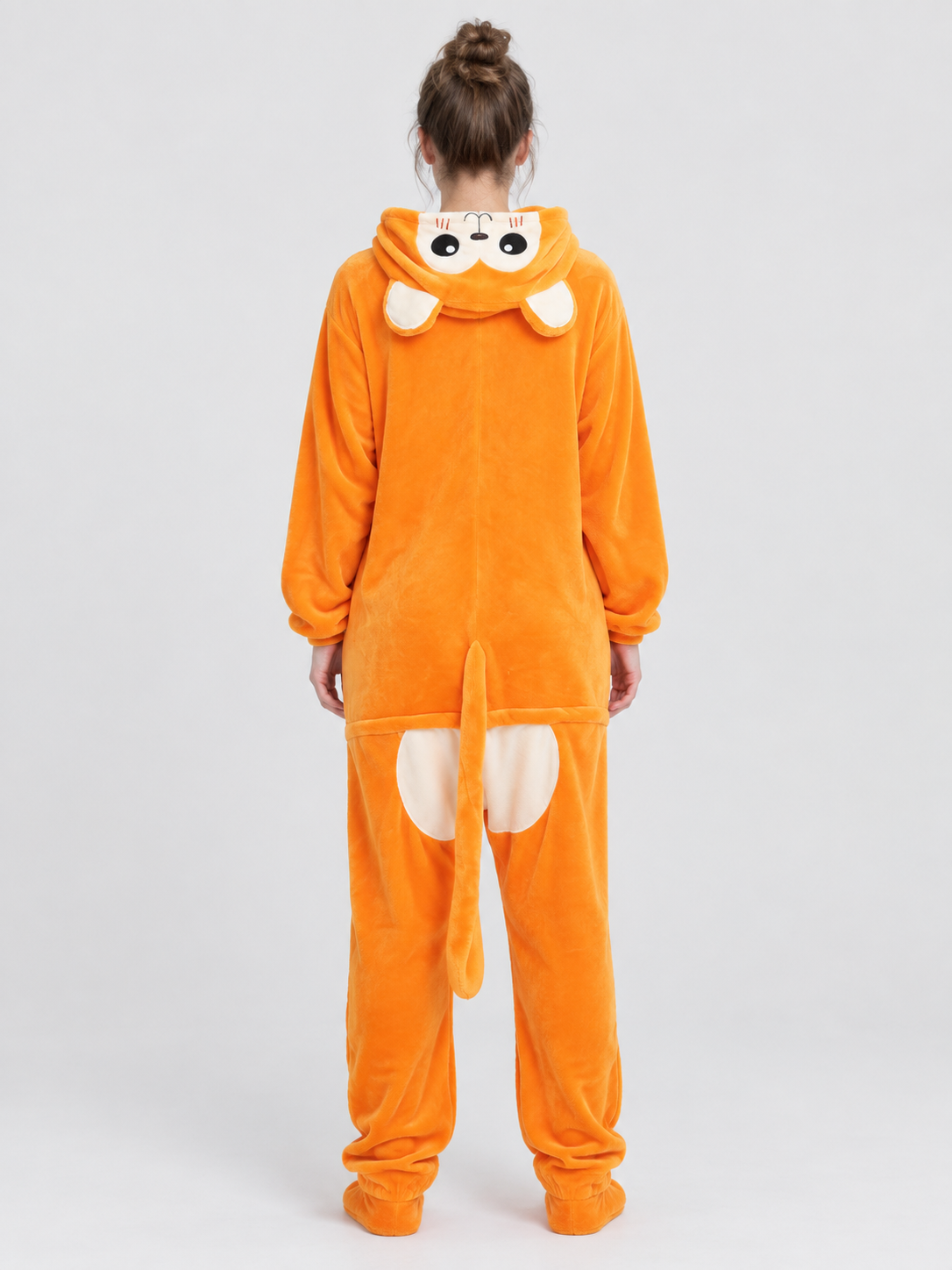 Orange Jumpsuit Pajama with Cream Insert and Hood