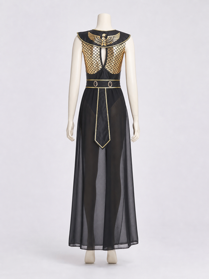 Cleopatra Costume, Egyptian Style, Black Dress