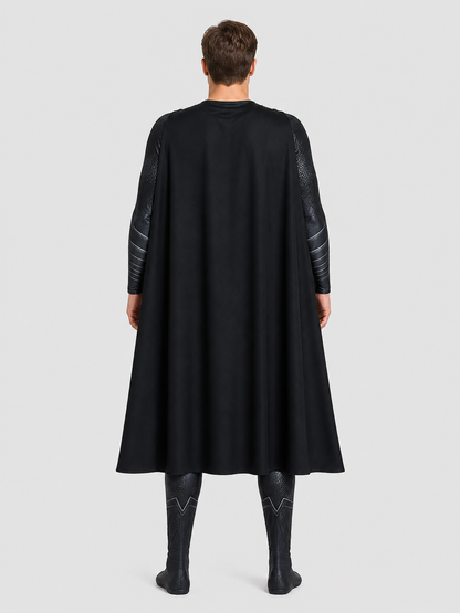 Superman Costume: Black Jumpsuit with Cape for Cosplay back view