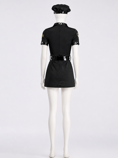 Women’s Police Officer Costume R52-02 Halloween Costume back view