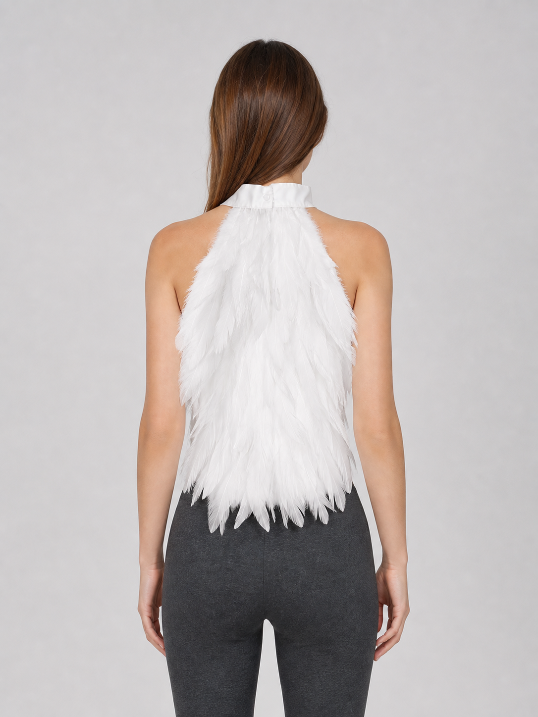 White Feather Dickey for Costumes and Performances