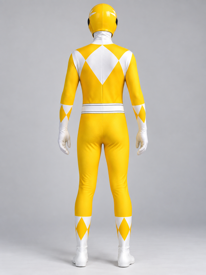 Yellow Superhero Costume for Kids and Adults