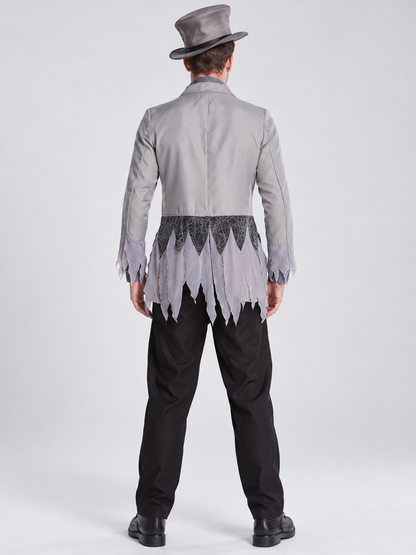 Gray and Black Carnival Costume with Bow Tie