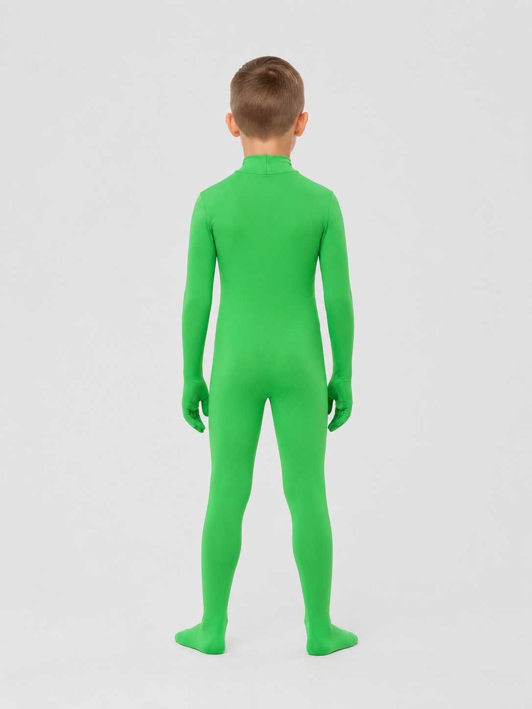 Green Alien Cosplay Jumpsuit with Hood back view