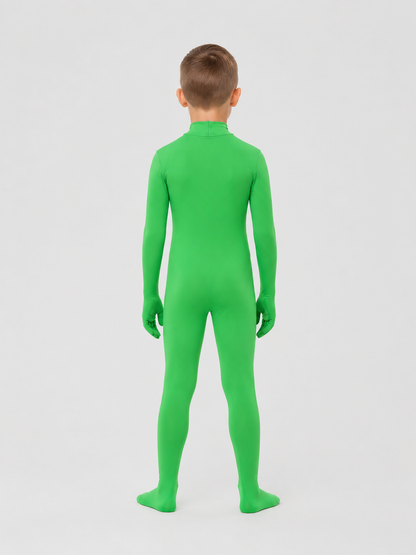 Green Alien Cosplay Jumpsuit with Hood back view