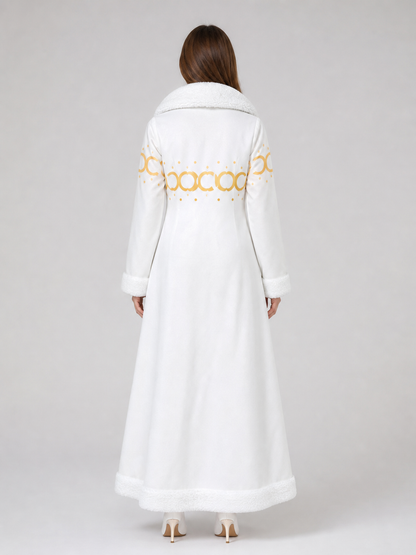 Cosplay Costume with White Fluffy Trim and Vest