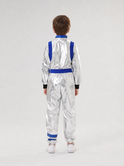 Astronaut Carnival Costume, Silver Jumpsuit