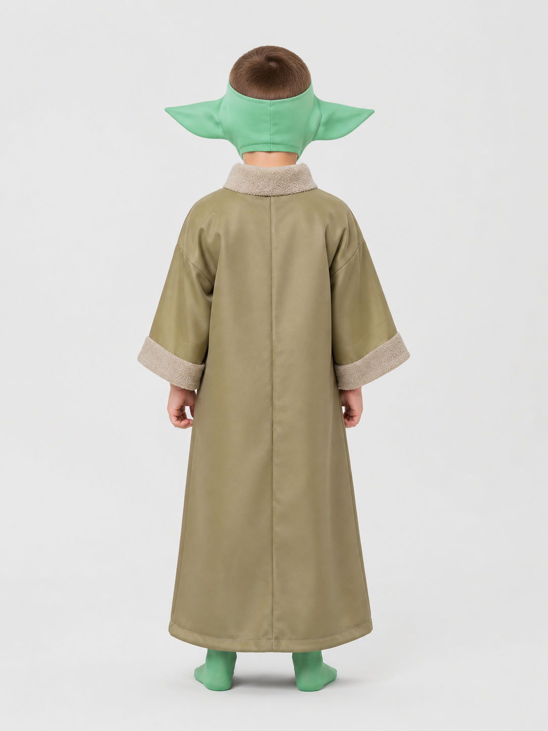 Baby Yoda Costume: Robe, Jumpsuit, and Headwear back view