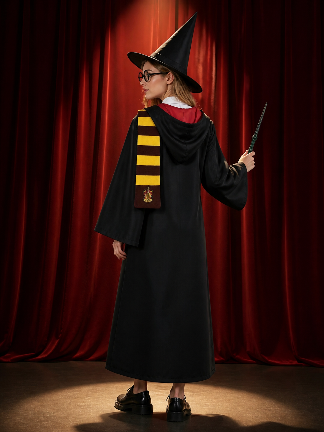 Gryffindor-Style Robe with Harry Potter Wand