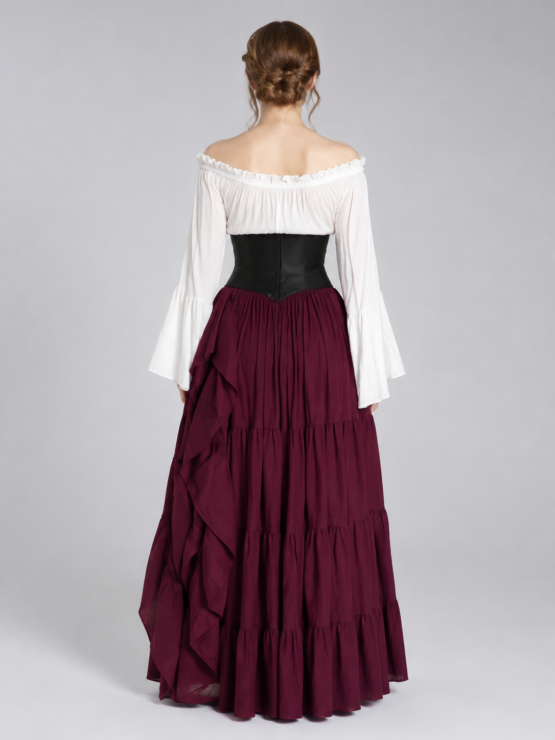 Long Medieval Dress with a Corset Panel back view