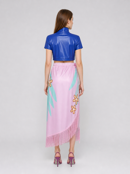 Nico Robin Cosplay Costume: Blue Blouse and Pink Skirt