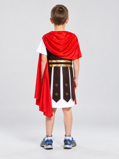Roman Warrior Costume with Red Cape