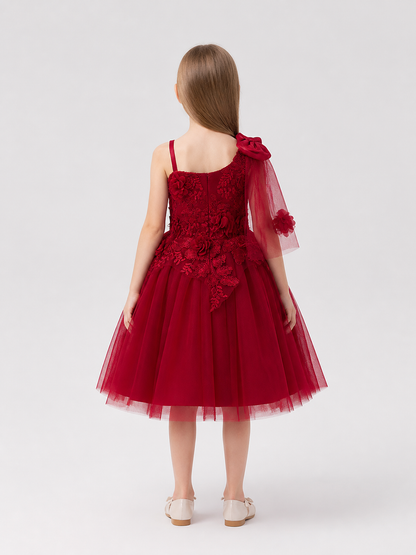 Full Party Dress with Tulle Cape back view