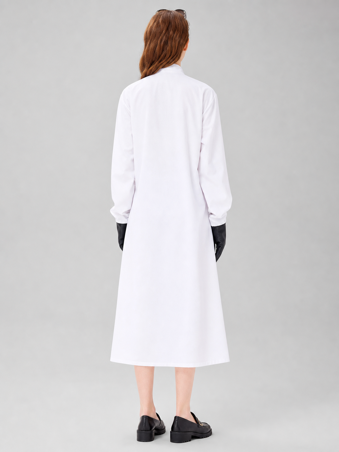 Scientist Costume: White Long Lab Coat with Collar