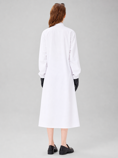 Scientist Costume: White Long Lab Coat with Collar