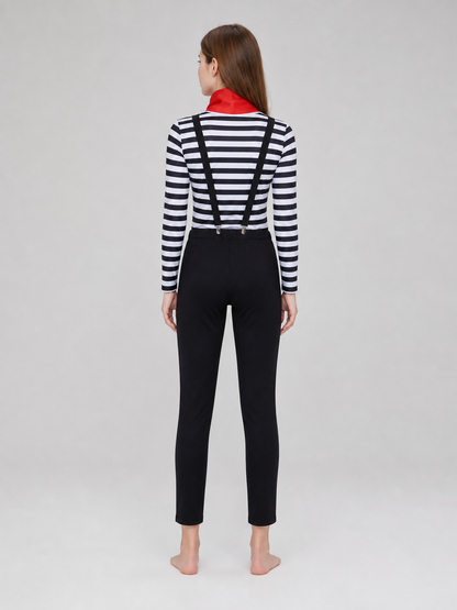 Retro Mime Cosplay Costume, Striped