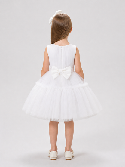 L2066XZ Tutu Dress with Tulle Skirt and Bow back view