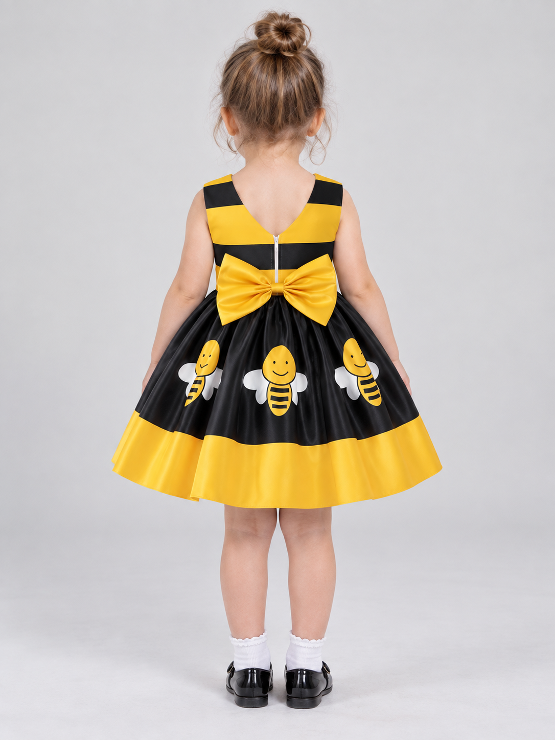 Bee Costume Dress with a Full Skirt back view