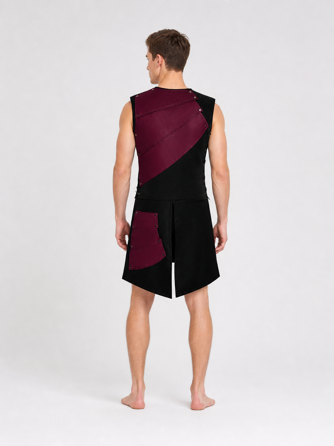 Sleeveless Jumpsuit with Asymmetrical Panels