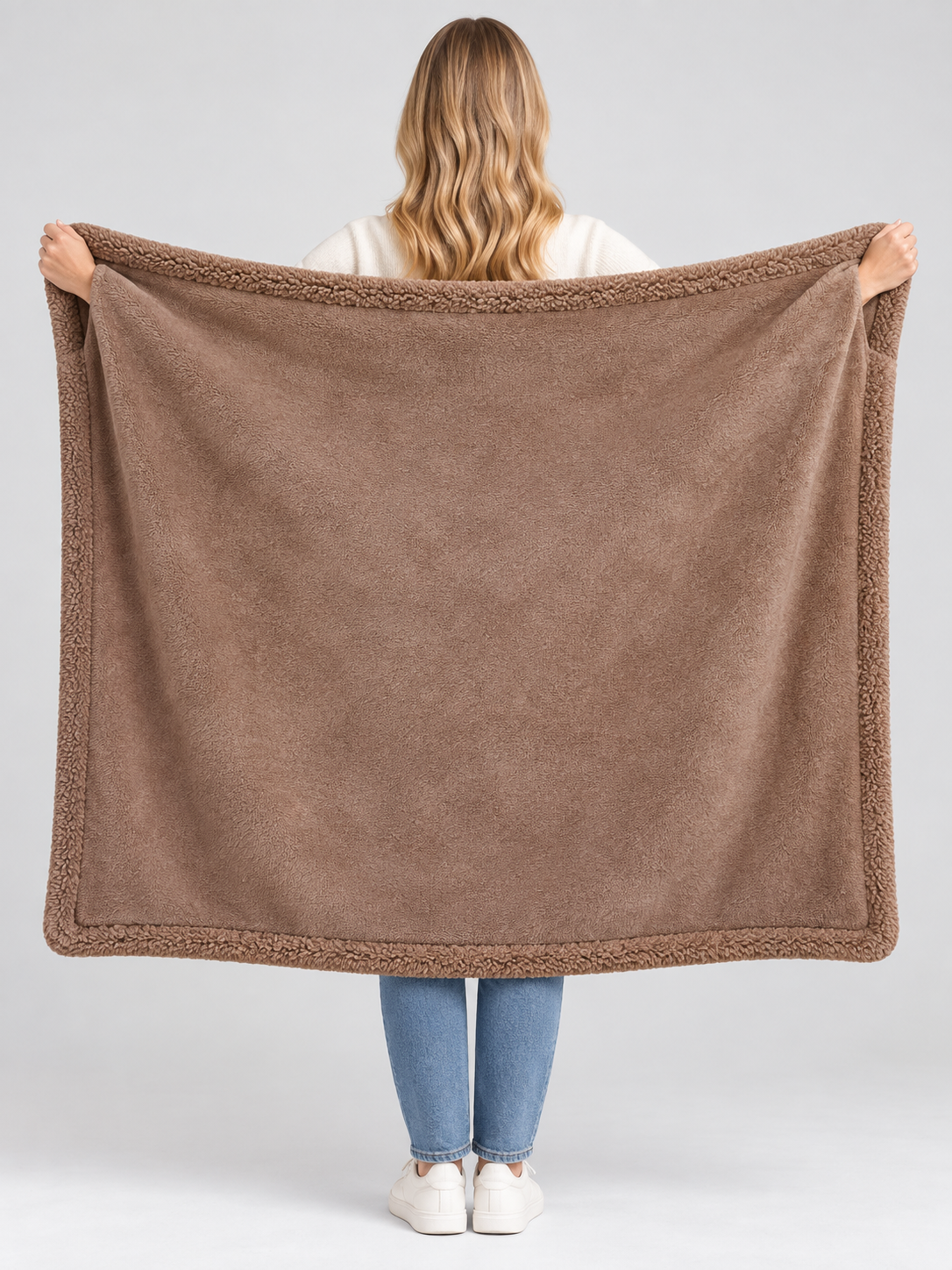 Reversible Pet Blanket with Edging back view