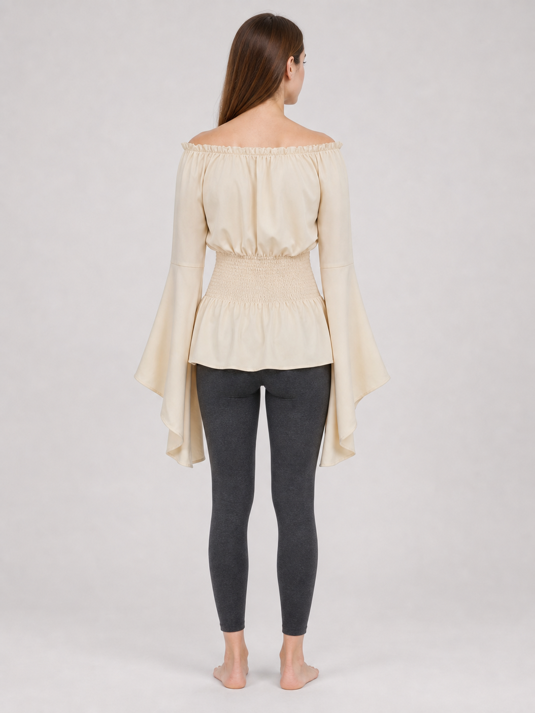Off-the-Shoulder Blouse with Bell Sleeves
