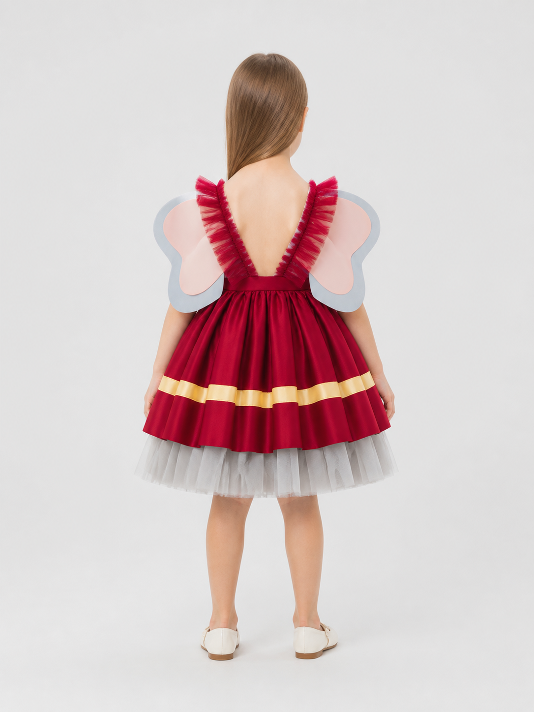Little Elephant Carnival Dress with a Full Tulle Skirt back view