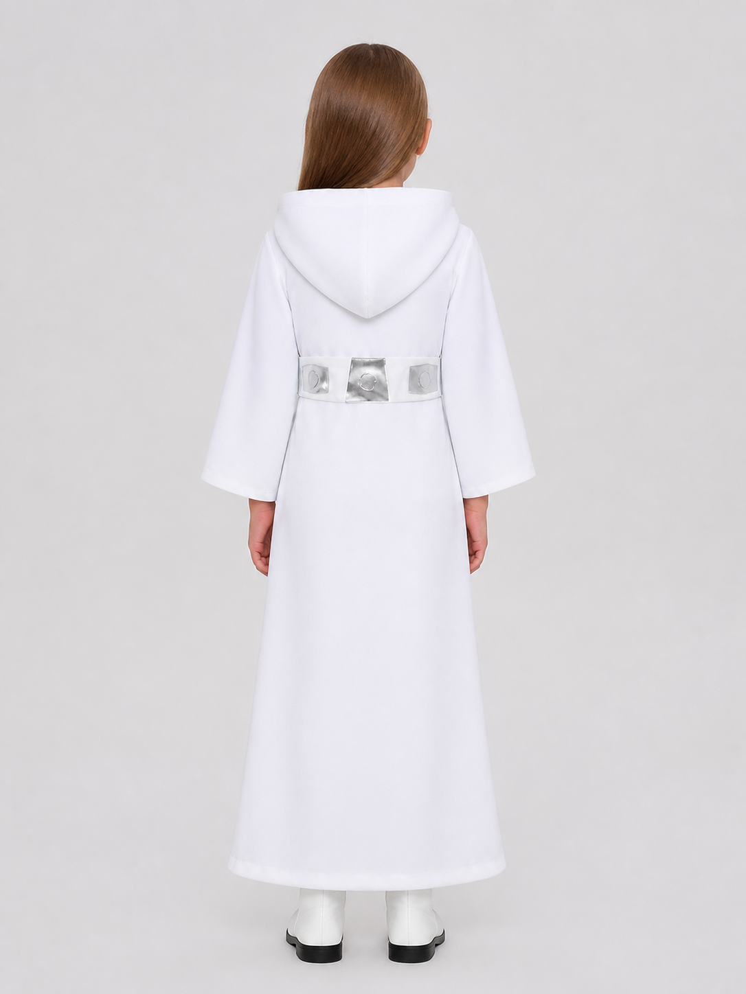Princess Leia Costume from Star Wars with Hood and Belt back view
