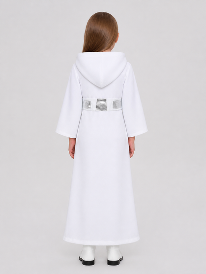 Princess Leia Costume from Star Wars with Hood and Belt back view