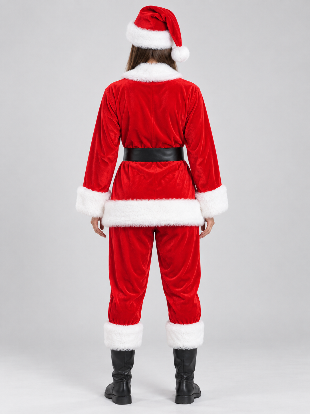 Santa Claus Costume with Beard back view