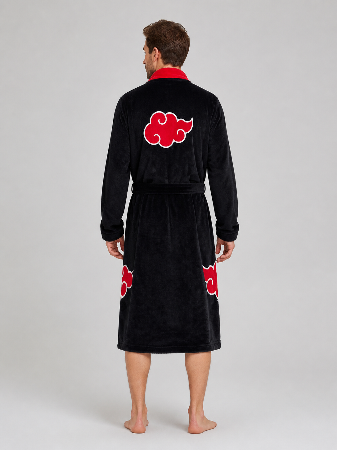 Akatsuki Hooded Cosplay Robe for Home back view