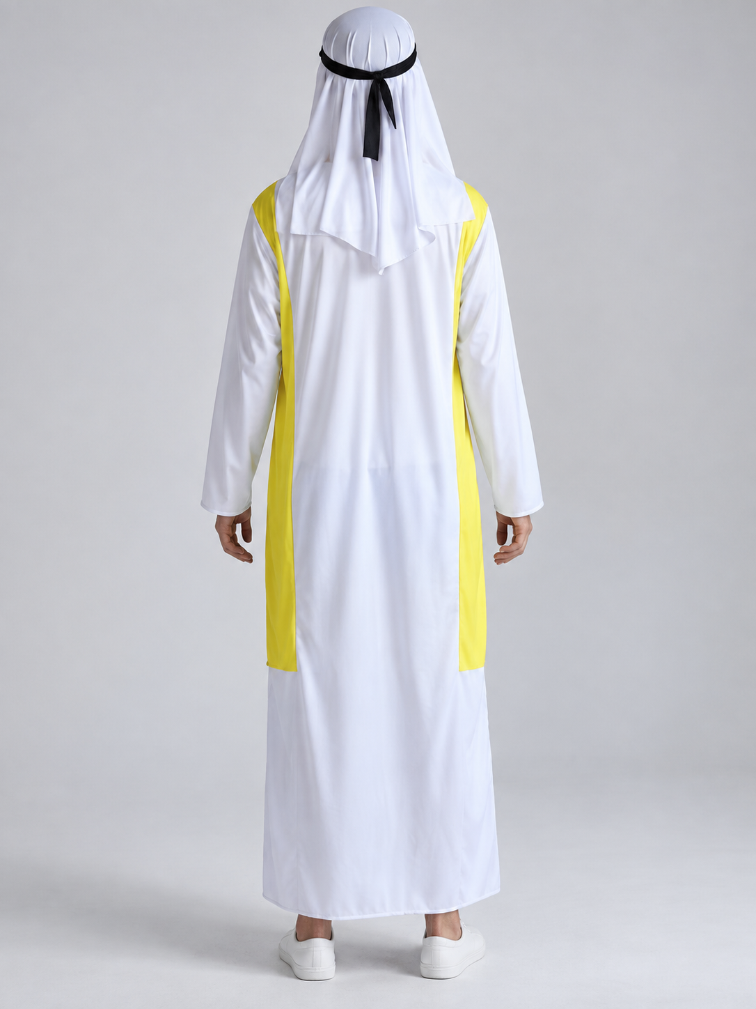 White Carnival Costume with Yellow Inserts