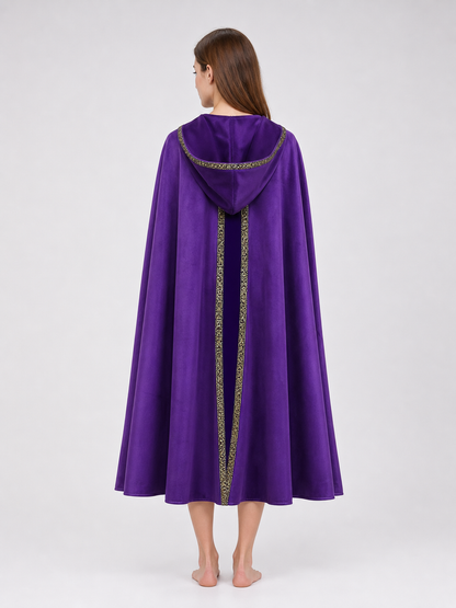 Purple Hooded Velvet Costume Cape product view 45