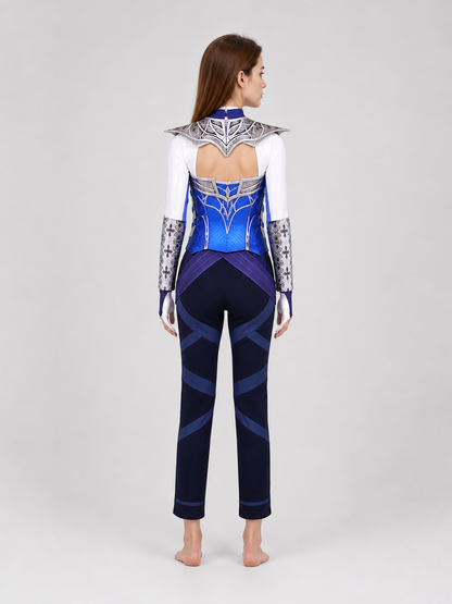 Kitana Cosplay Costume: Blue Armor with Mask