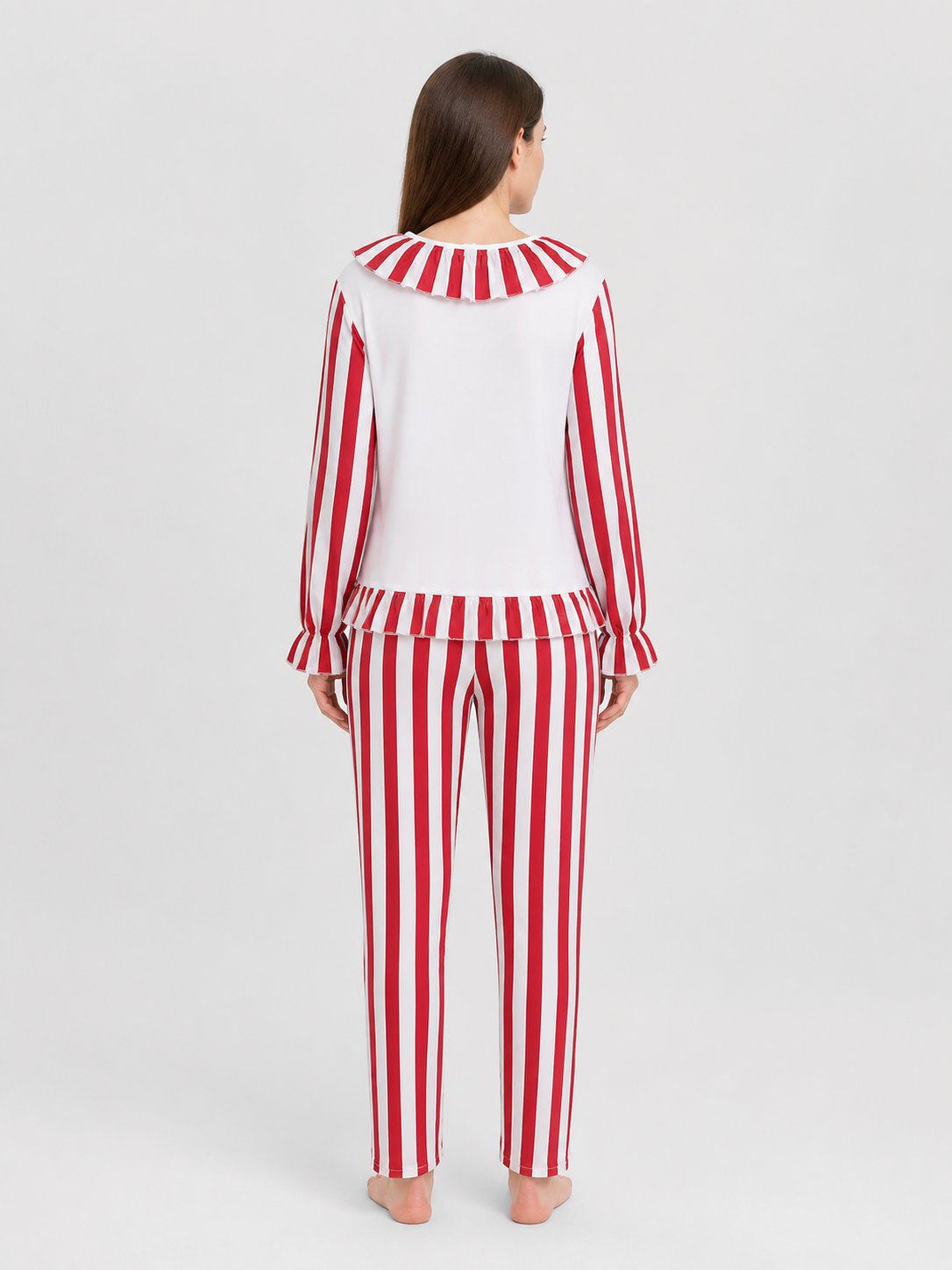 Clown Cosplay Costume, Red and White, 2-Piece back view